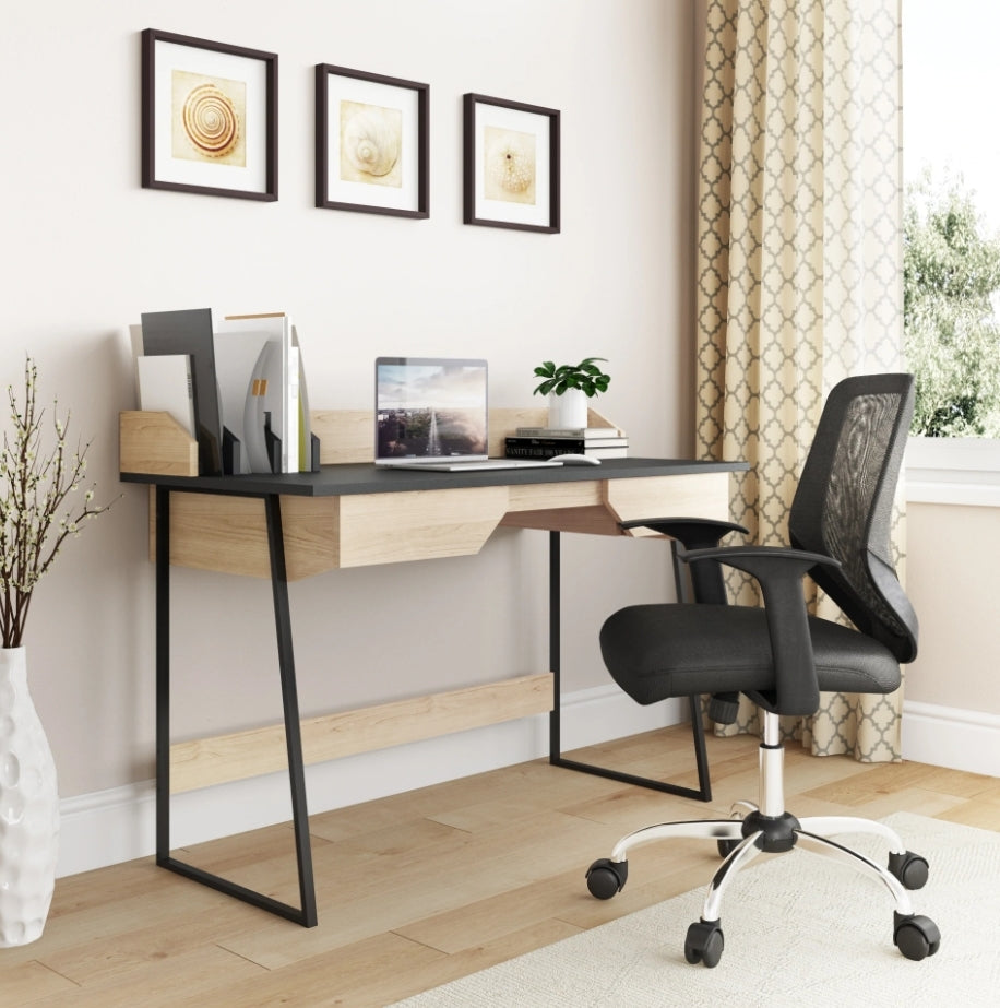 Salisbury Oak & Black Home Office Desk